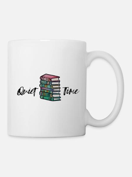 Lebendiger Stapel von Bücherillustrationen - Tasse - Weiß
