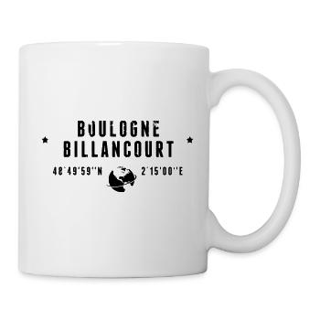 Boulogne Billancourt GPS-Koordinaten Globus - Tasse - Weiß - Rechts