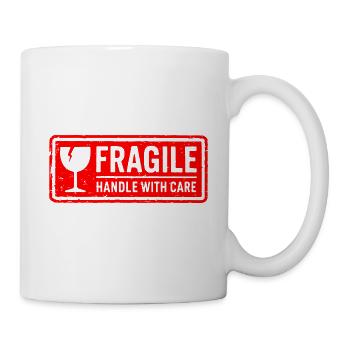 Fragile Handle with Care Versandmarkenvektor - Tasse - Weiß - Rechts