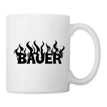 Bauer lodernde Flammen - Tasse - Weiß - Rechts