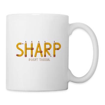 SHARP – Punkt verstanden | Spaßiges Bleistift-Wortspiel - Tasse - Weiß - Rechts