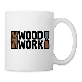 Wood Work Schriftzug Logo - Tasse - Weiß - Rechts