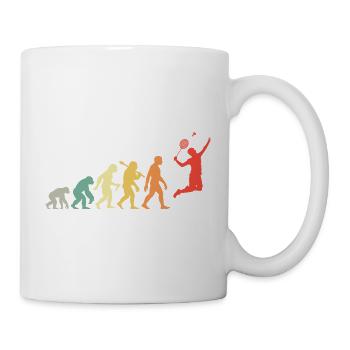 Badminton Evolution Badmintonspieler Smash Retro - Tasse - Weiß - Rechts