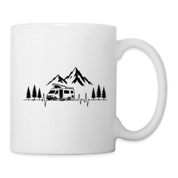 Camping amoureux avec battement de cœur et camping-car - Mug blanc - blanc - Droite