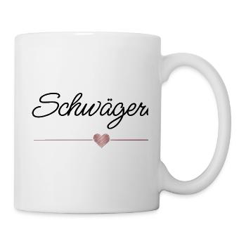 Beste Schwägerin mit Herz – Geschenk - Tasse - Weiß - Rechts