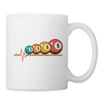 Billard Herzschlag 9 Ball Pool Snooker Spieler - Tasse - Weiß - Rechts