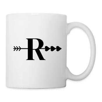 Buchstabe R Pfeilherz - Tasse - Weiß - Rechts