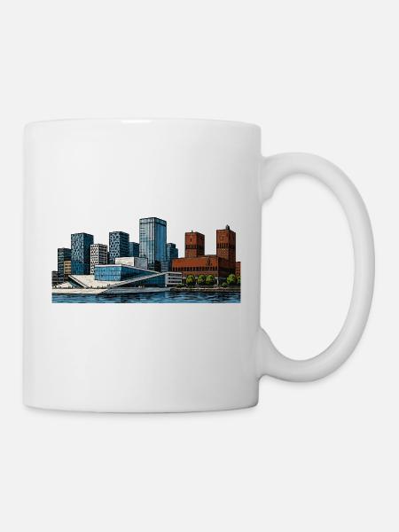 Oslo Stadt Skyline - Tasse - Weiß
