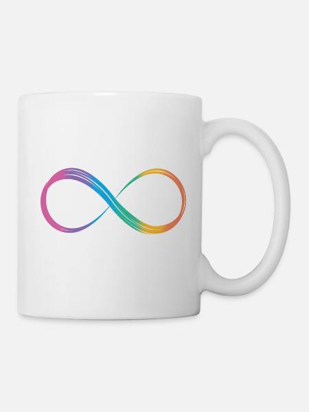 Unendlichkeitszeichen Regenbogen Autismus-Spektrum - Tasse - Weiß