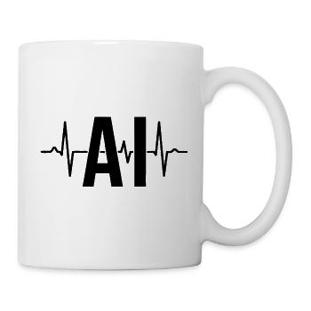 Künstliche Intelligenz mit Herzschlag KI und AI - Tasse - Weiß - Rechts