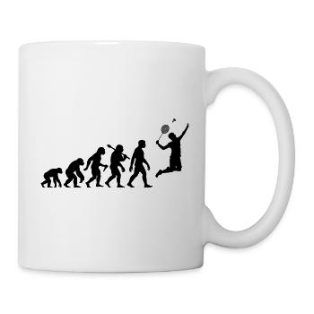 Badminton Evolution Badmintonspieler Smash - Tasse - Weiß - Rechts