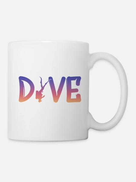Dive - Diver Silhouette - Tasse - Weiß