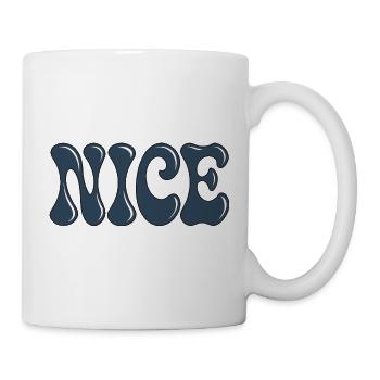 Schöne Retro-Blau-Blase - Tasse - Weiß - Rechts