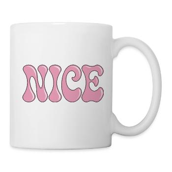 SCHÖNE rosa Blasenbuchstaben - Tasse - Weiß - Rechts