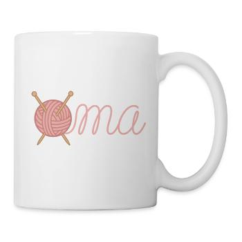 Oma Stricken - Wollknäuel & Stricknadeln - Tasse - Weiß - Rechts