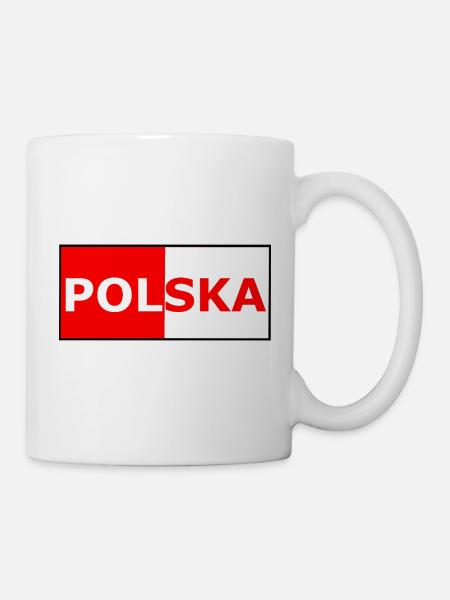 Polska Farbblock Flaggendesign - Tasse - Weiß