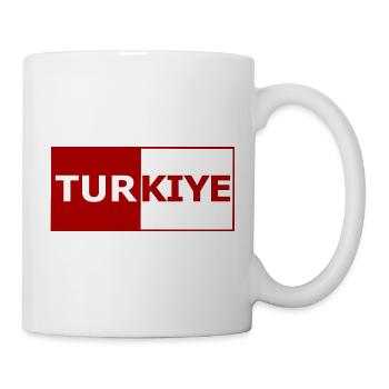 Türkei Blockwortmarke Rot-Weiß - Tasse - Weiß - Rechts