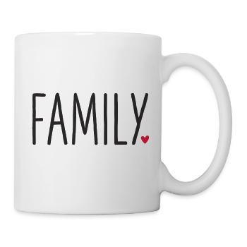 Family mit Herz - Tasse - Weiß - Rechts