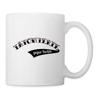 Tätowierte Gegen Rechts (Tattoo / Verlauf Red) - Tasse - Weiß - Rechts