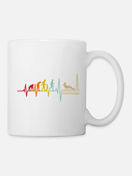 Evolution Fischer Herzschlag Retro - Tasse - Weiß