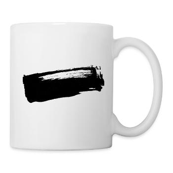 Pinselstrich - Tusche Streifen - Tasse - Weiß - Rechts