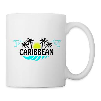 Sonnenhummingbird Neon Silhouette - Tasse - Weiß - Rechts