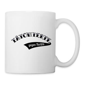 Tätowierte Gegen Rechts (Tattoo / Verlauf Blue) - Tasse - Weiß - Rechts