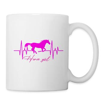 Pferd Herzschlag Mädchen - Tasse - Weiß - Rechts