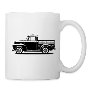 Alter Vintage Farm Pickup Truck - Tasse - Weiß - Rechts