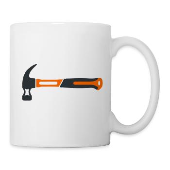 Zimmermannshammer Werkzeug Icon - Tasse - Weiß - Rechts