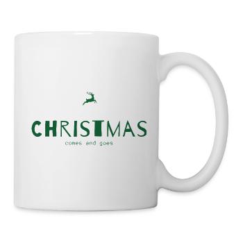 Christmas Comes and Goes – Minimalistisch - Tasse - Weiß - Rechts