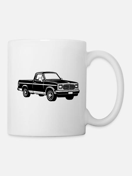 Pickup-Truck-Straßenwagen - Tasse - Weiß