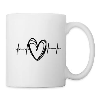 Scribble Herz EKG Herzschlag - Tasse - Weiß - Rechts