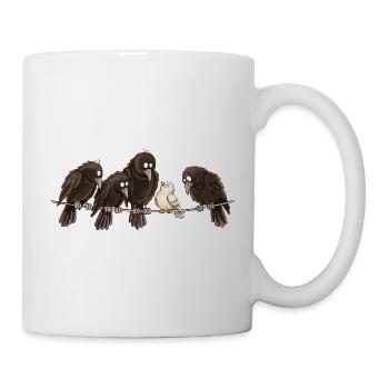 Krähen Raben Taube Statement Anderssein Vogel - Tasse - Weiß - Rechts