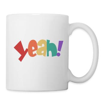 Bunte Yeah Typografie Design - Tasse - Weiß - Rechts