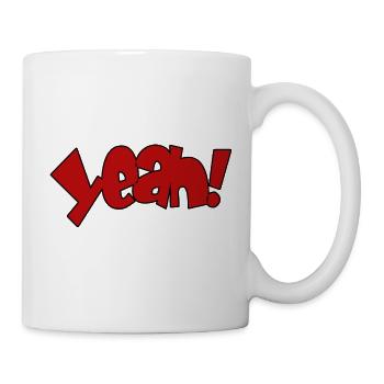 Yeah! Knallrot Ausdruck - Tasse - Weiß - Rechts