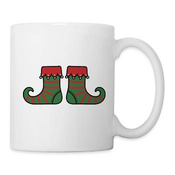 Kawaii Weihnachtselfenschuhe Feiertagsfreude - Tasse - Weiß - Rechts