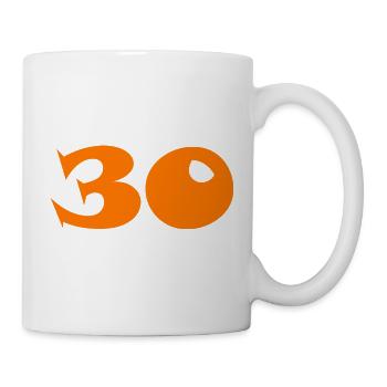 30. 30 JAHRE. 30-JÄHRIGES JUBILÄUM. 30-JÄHRIGES JUBILÄUM. - Tasse - Weiß - Rechts