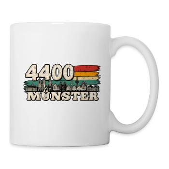 4400 Münster Stadtsilhouette - Tasse - Weiß - Rechts