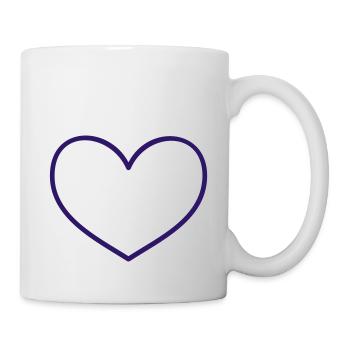 Coeur (contour, 1c) - Mug blanc - blanc - Droite