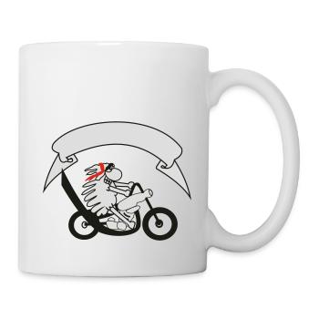 Biker sheep with banner - Mug - white - Right