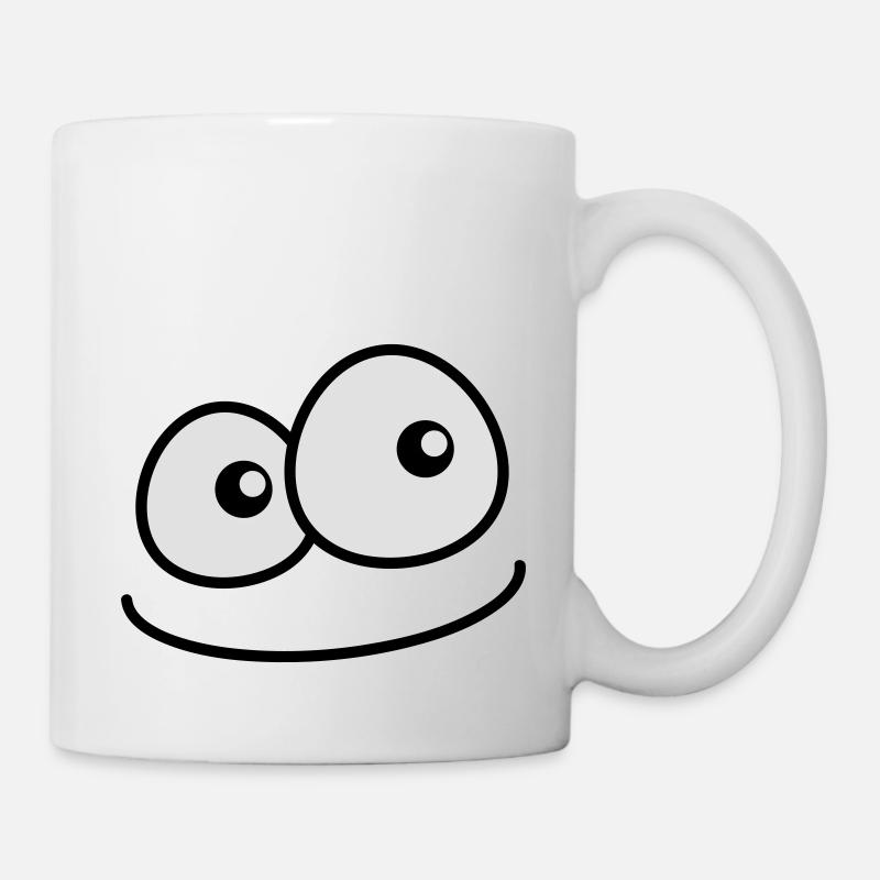 Sourire Bande dessinée Visage Coquin Grin - Mug blanc - blanc