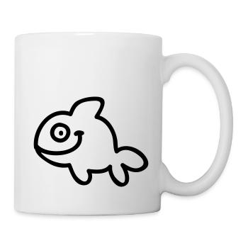 Fish - Fisch - Line - Tasse - Weiß - Rechts