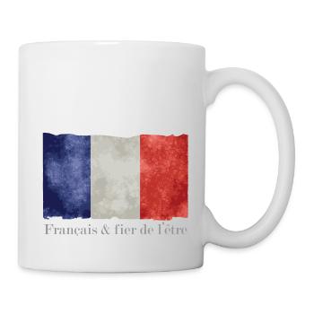 Drapeau France bleu blanc rouge Français fier - Mug blanc - blanc - Droite
