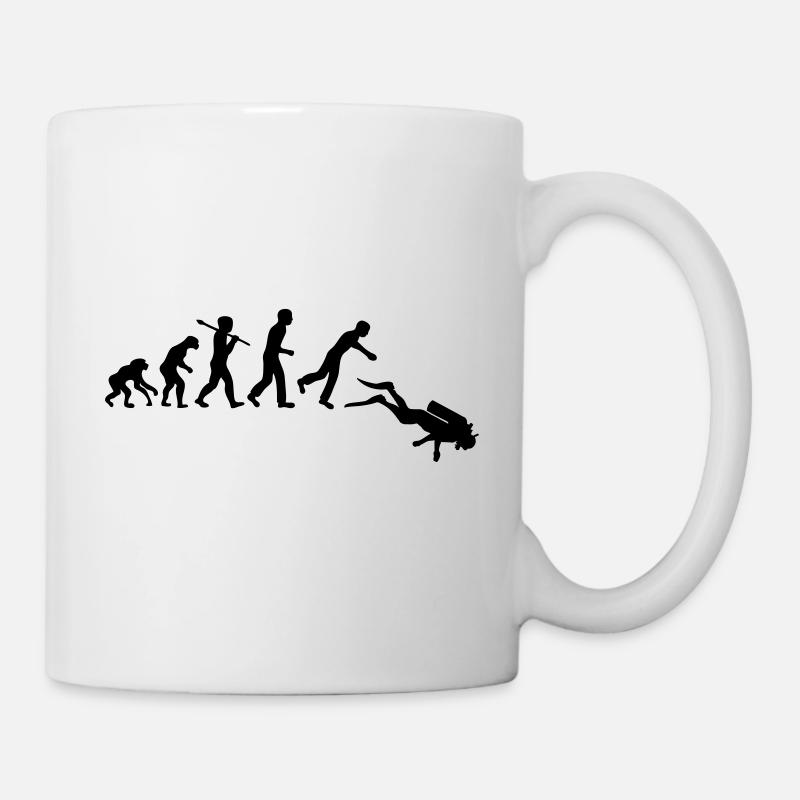 Evolution de l'homme plongeur sous marin. - Mug blanc - blanc