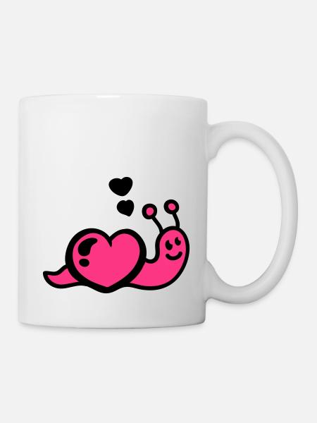 Herz Schnecke - Tasse - Weiß