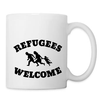 Refugees Welcome - Tasse - Weiß - Rechts