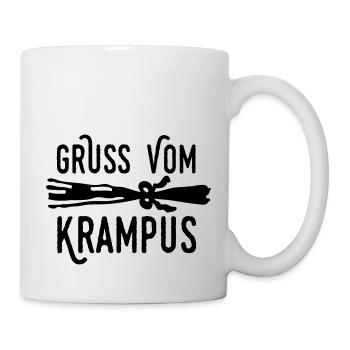 Gruss vom Krampus zu Nikolaus - Tasse - Weiß - Rechts