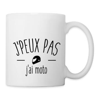 Je peux pas j'ai moto - Mug blanc - blanc - Droite