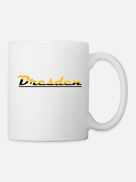 Schriftzug Dresden - Tasse - Weiß